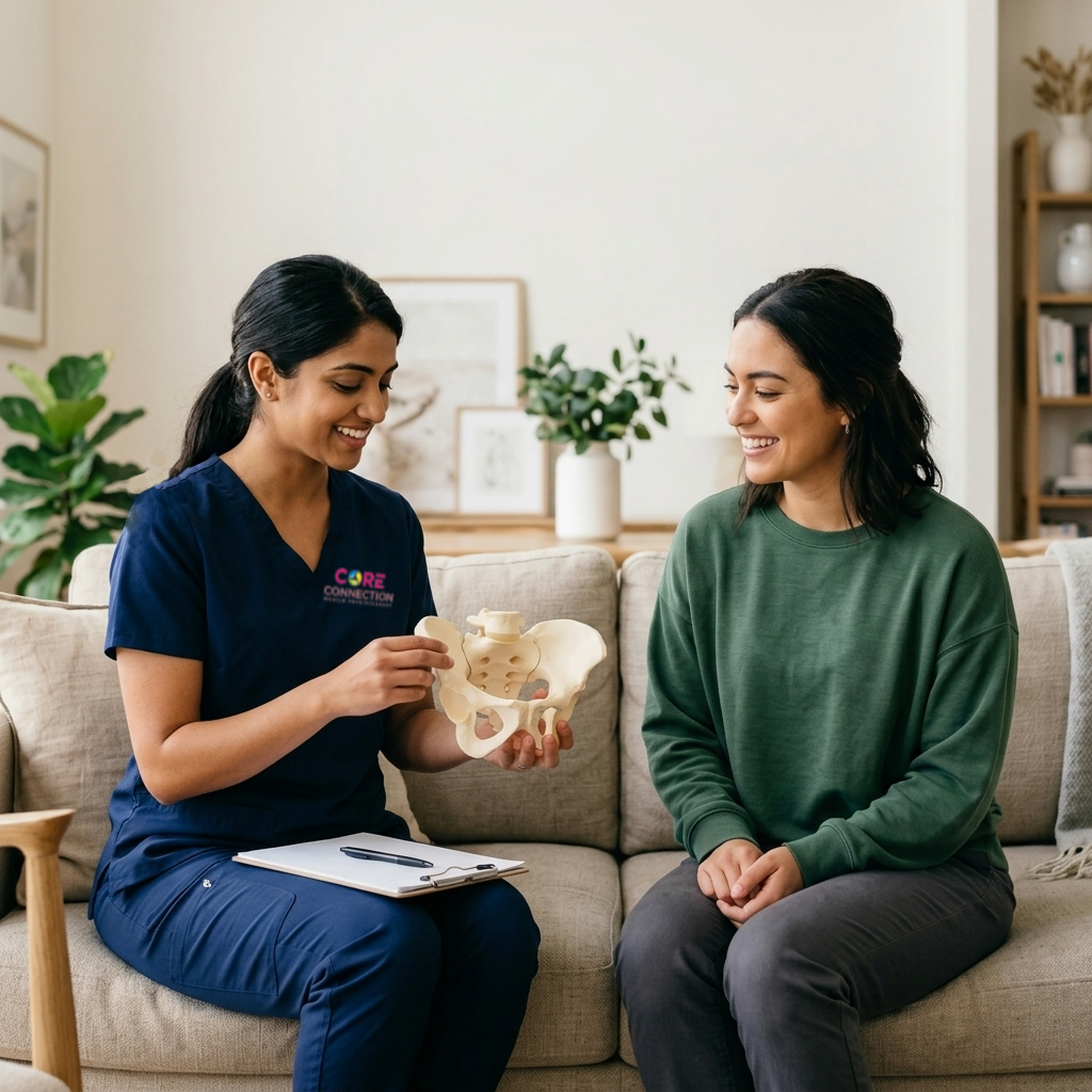 Warm, friendly physiotherapy consultation at home