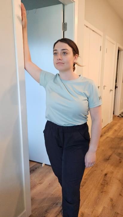 Demonstration of the Doorway Chest Stretch